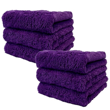 Plush Purple Microfiber Towel 6-Pack - 400GSM Detailing Towel